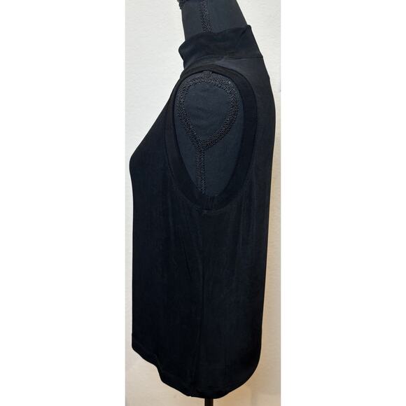 Chico’s Travelers Black High Neck Sleeveless Slinky Top Size 1 (Medium) - Picture 2 of 4